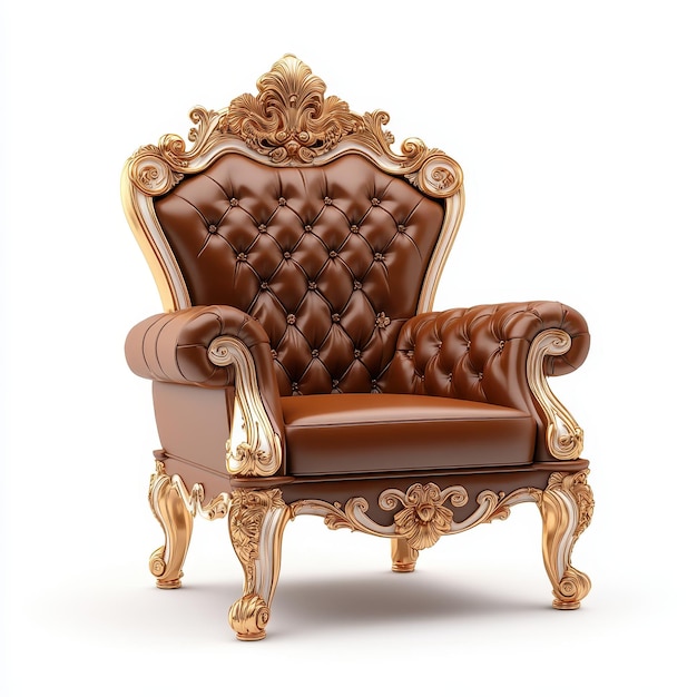 Intricate Baroque chair with gold accents in luxurious interior setting