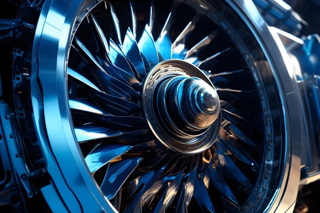 Intricate Beauty of Aviation A Detailed Closeup of an Airplanes Turbofan Engine