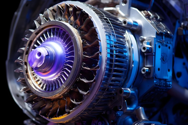 Intricate Beauty of Aviation A Detailed Closeup of an Airplanes Turbofan Engine