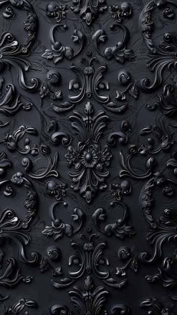 Intricate Black Pattern Background Modern Art concept