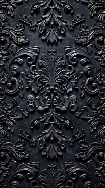 Intricate Black Pattern Wallpaper Elegant and detailed design