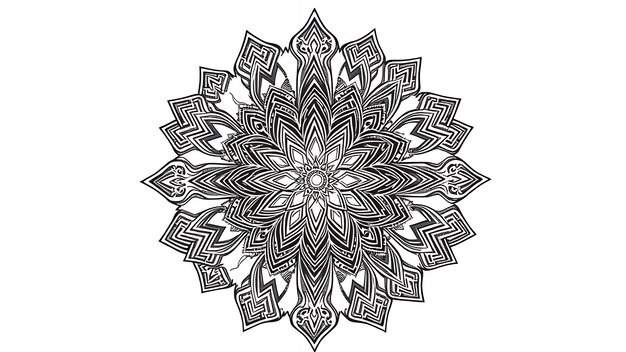 Intricate black and white mandala pattern