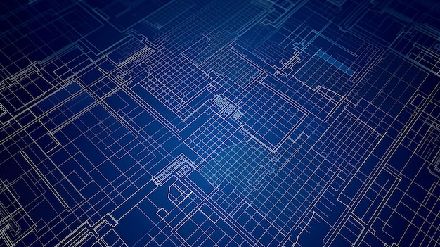 Photo intricate blueprint architectural grid pattern