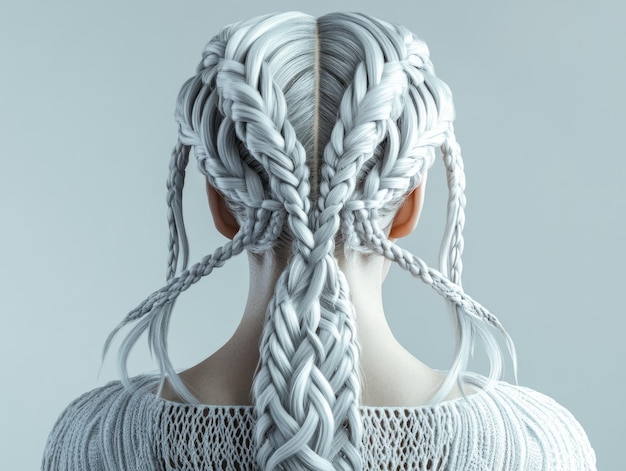 Photo intricate braided hairstyle with platinum blonde hair modern hair trends and styles