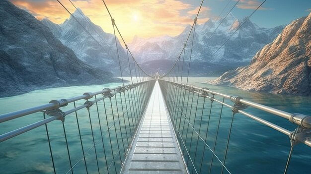 An intricate bridge photo realistic illustration generative