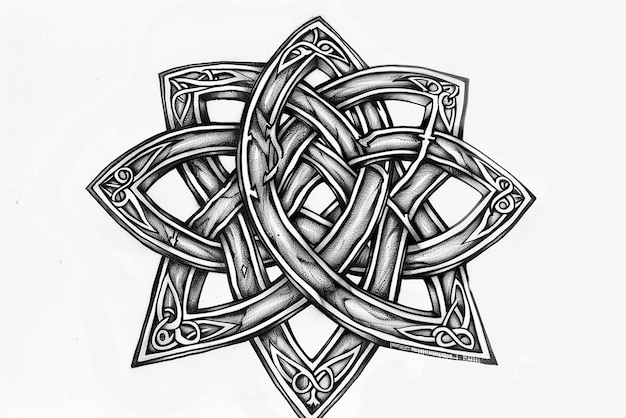 Photo intricate celtic knot tattoo design traditional and symmetrical