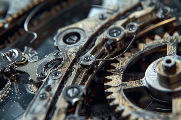 Intricate Chainsaw Internal Mechanism with Detailed Gears Showcasing Engineering Precision