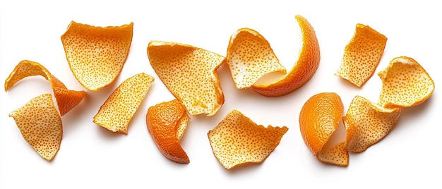 Intricate Collection of Orange Peels with Detailed Textures