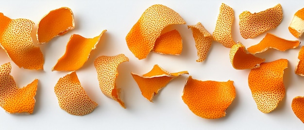 Intricate Collection of Orange Peels with Detailed Textures