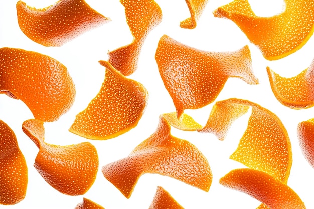 Photo intricate collection of orange peels with detailed textures