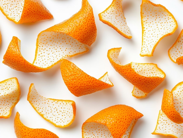 Photo intricate collection of orange peels with detailed textures