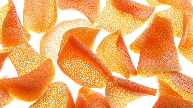 Intricate Collection of Orange Peels with Detailed Textures