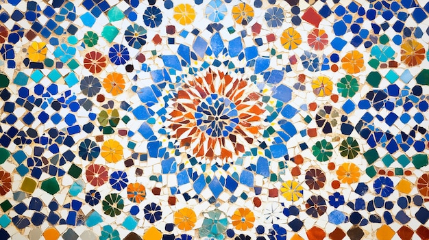 Photo intricate and colorful traditional moroccan tile mosaic pattern