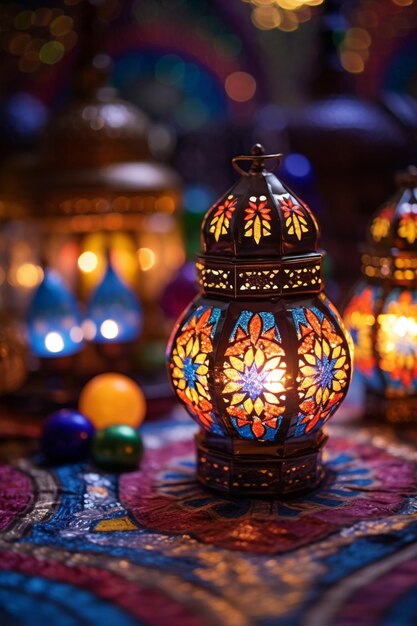 the intricate details of Ramadanthemed crafts and decorations being