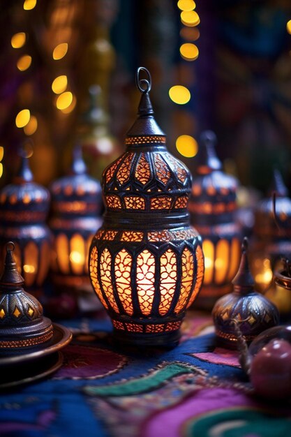 the intricate details of Ramadanthemed crafts and decorations being