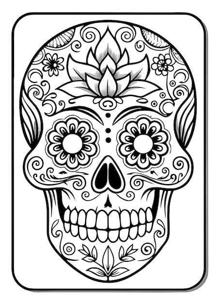 Intricate Dia de los Muertos Skull Illustration Perfect for Cultural Celebrations Art Projects a