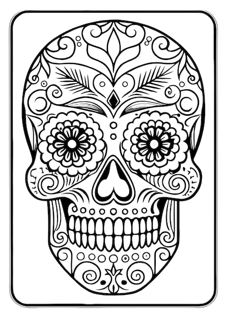 Photo intricate dia de los muertos skull illustration perfect for cultural celebrations art projects a