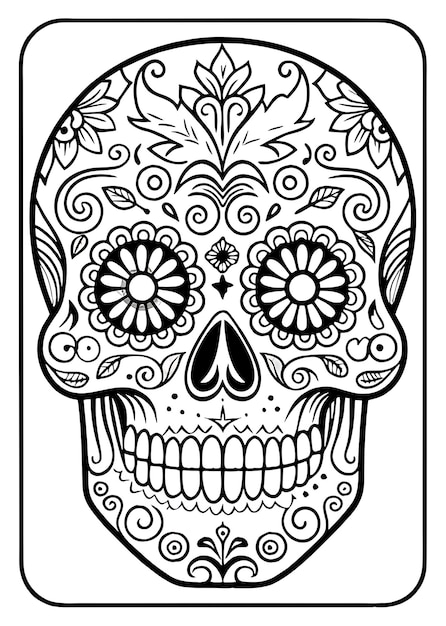 Intricate Dia de los Muertos Skull Illustration Perfect for Cultural Celebrations Art Projects a