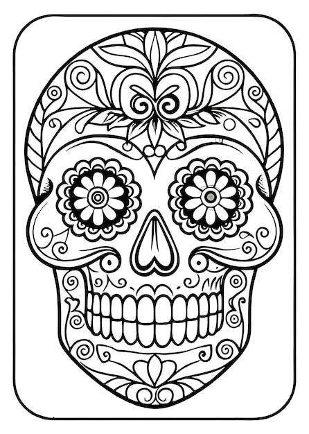 Intricate Dia de los Muertos Skull Illustration Perfect for Cultural Celebrations Art Projects a