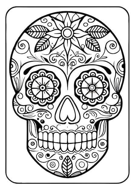 Intricate Dia de los Muertos Skull Illustration Perfect for Cultural Celebrations Art Projects a