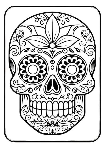 Intricate Dia de los Muertos Skull Illustration Perfect for Cultural Celebrations Art Projects a