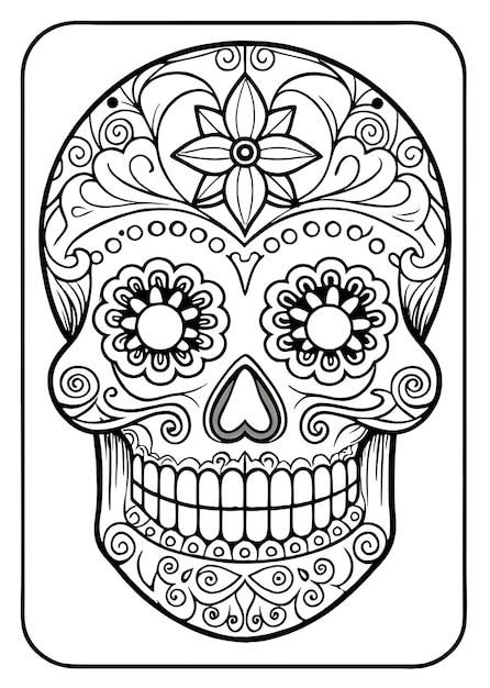 Photo intricate dia de los muertos skull illustration perfect for cultural celebrations art projects a