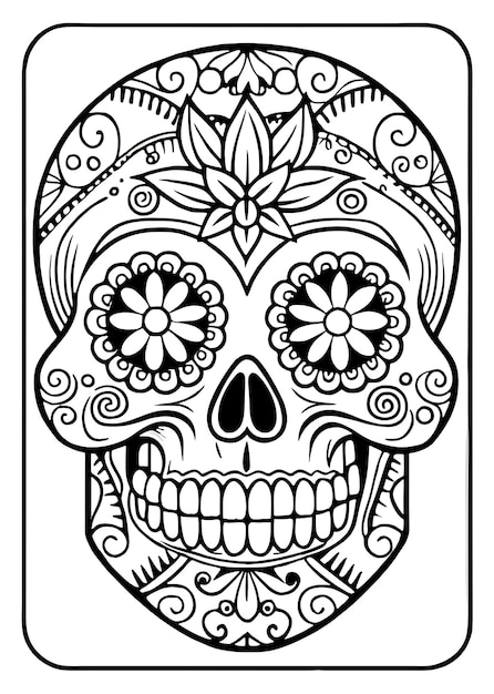 Intricate Dia de los Muertos Skull Illustration Perfect for Cultural Celebrations Art Projects a