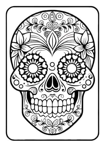 Intricate Dia de los Muertos Skull Illustration Perfect for Cultural Celebrations Art Projects a