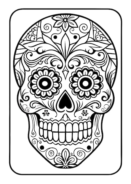 Intricate Dia de los Muertos Skull Illustration Perfect for Cultural Celebrations Art Projects a