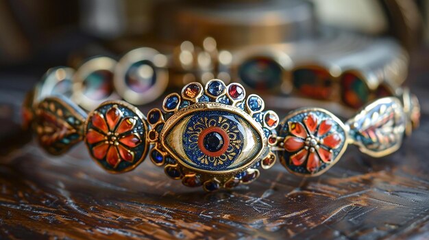 Photo intricate evil eye bracelet