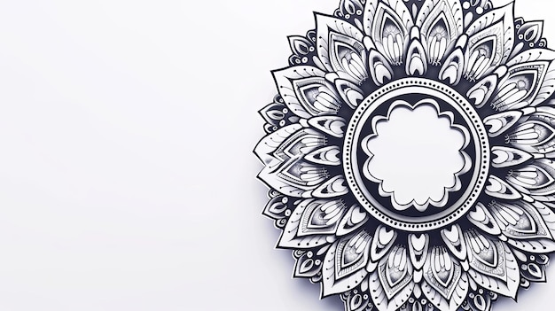 Photo an intricate floral mandala design on a clean background space for text