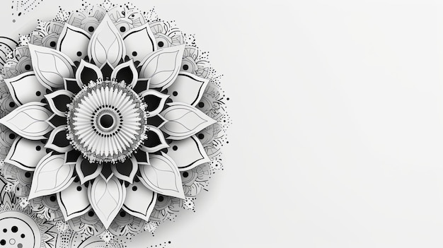 Photo an intricate floral mandala design on a clean background space for text