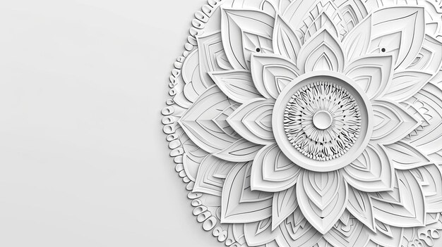 Photo an intricate floral mandala design on a clean background space for text