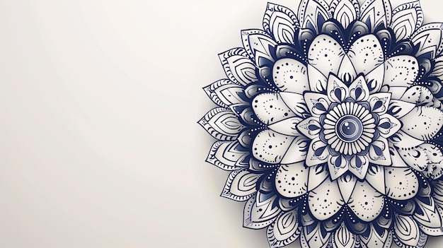 Photo an intricate floral mandala design on a clean background space for text