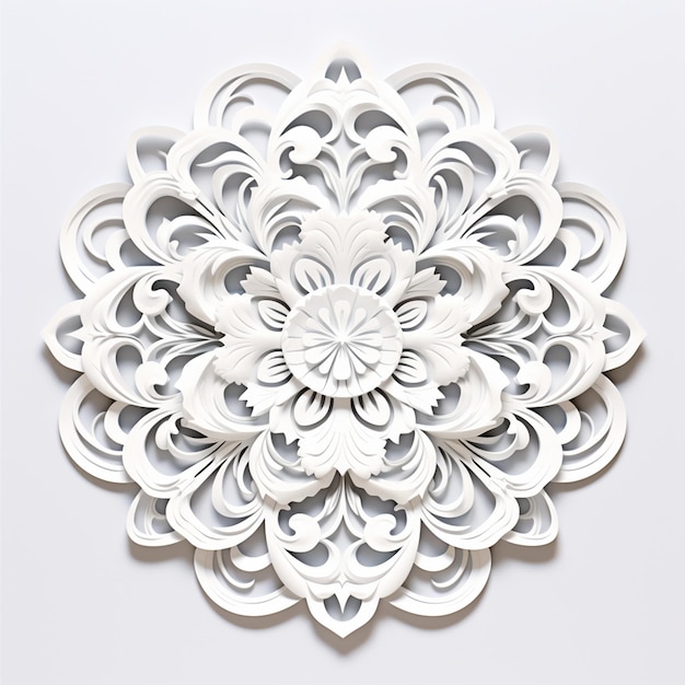 Photo intricate floral pattern on white coloring sheet