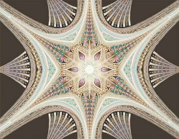 Photo intricate geometric fractals abstract digital symmetry in complex mathematical patterns