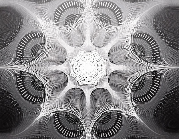 Photo intricate geometric fractals abstract digital symmetry in complex mathematical patterns