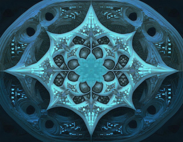 Photo intricate geometric fractals abstract digital symmetry in complex mathematical patterns