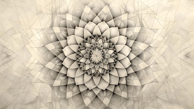 Intricate Hand Drawn Mandala Pattern with Mesmerizing Geometric Shapes and Gradients