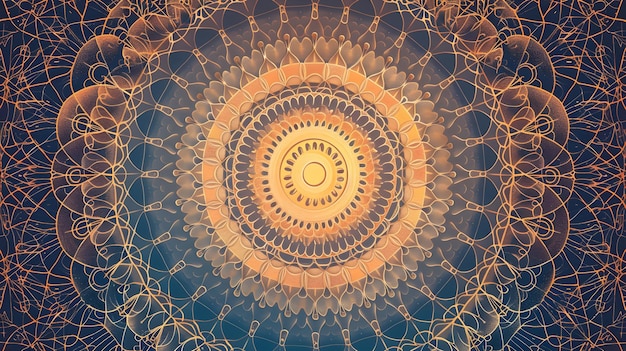 Intricate Hand Drawn Mandala with Mesmerizing Geometric Shapes and Gradients