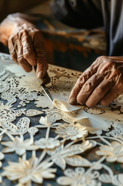 Intricate Handmade Paper Cutting Craftsmanship for Art and Design