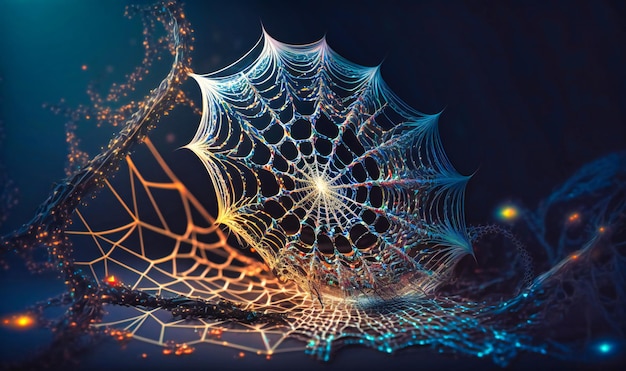 The intricate and interwoven strands of a spider's web displaying the beauty and complexity of a spider's creation