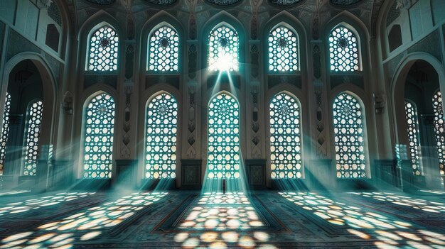 Intricate Islamic geometric patterns mosque interior style by idea24club