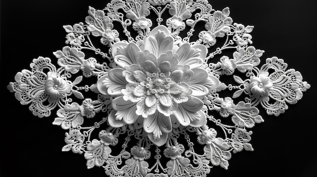 Photo intricate lace doily with delicate patterns