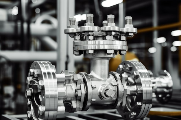 An Intricate Look at a Globe Valves Mechanical Design in an Industrial Background