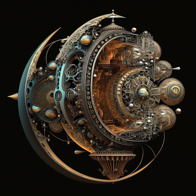 Intricate machinery cyberpunk perpetuum mobile device Generative Ai