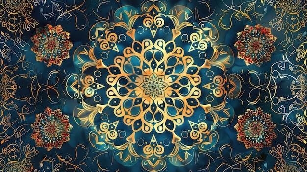 Intricate Mandala Background Detailed Patterns and Jewel Tones