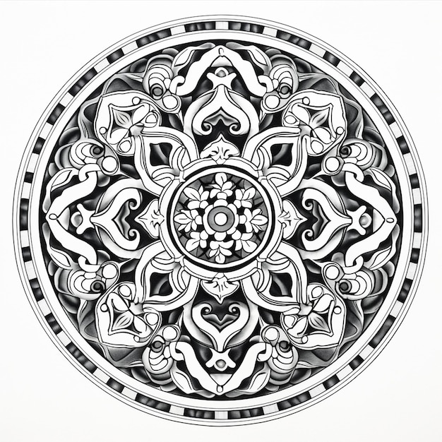 Intricate Mandala Coloring Page Style C