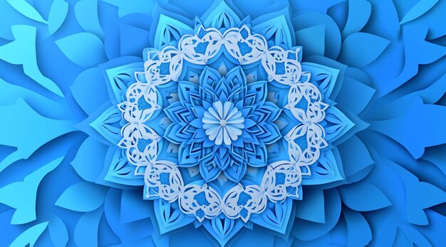 Photo intricate mandala design on a blue background