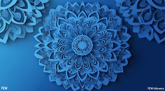 Photo intricate mandala design on a blue background